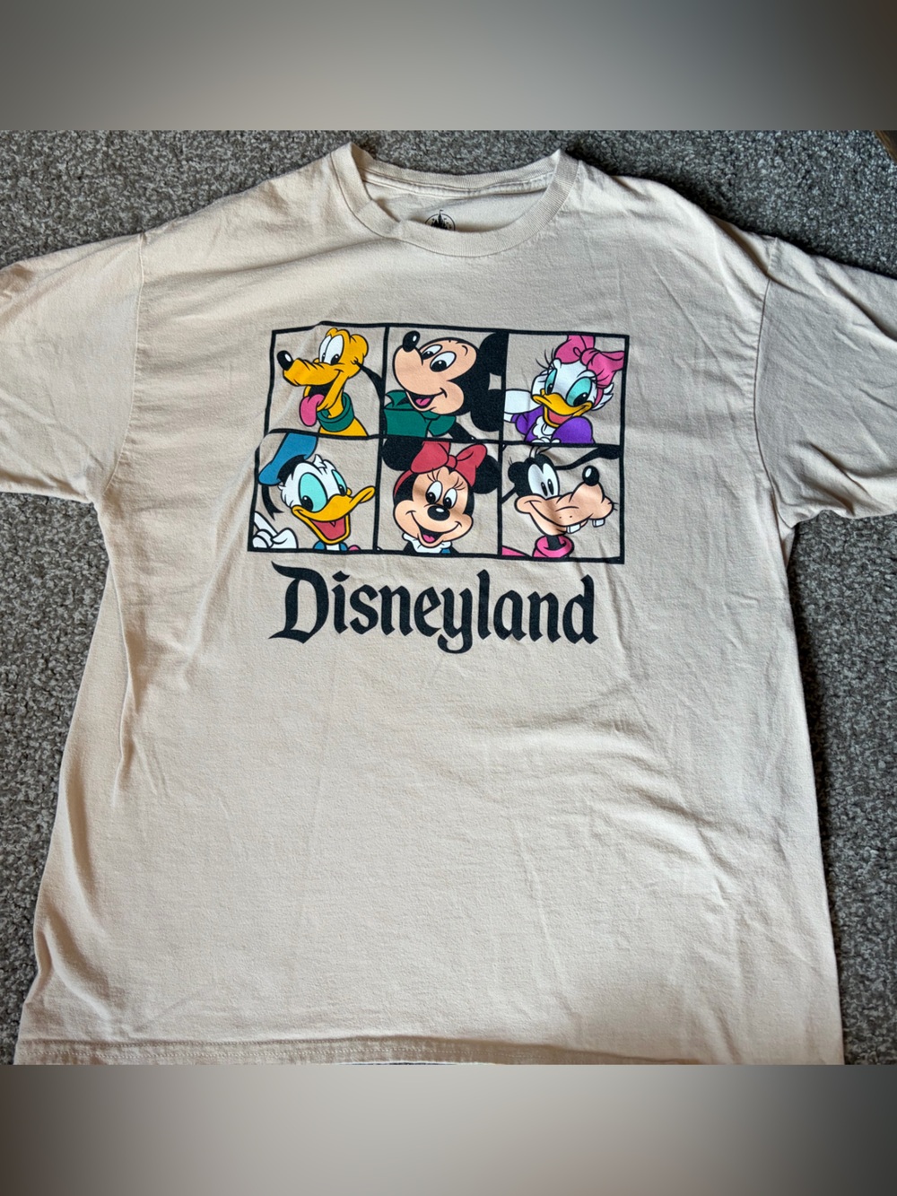Disneyland Cream Short-Sleeve Tee with Classic Character Panel